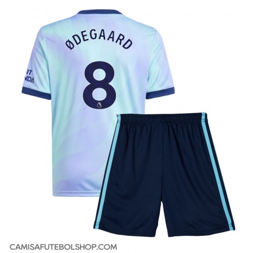 Camisa de time de futebol Arsenal Martin Odegaard #8 Replicas 3º Equipamento Infantil 2024-25 Manga Curta (+ Calças curtas)